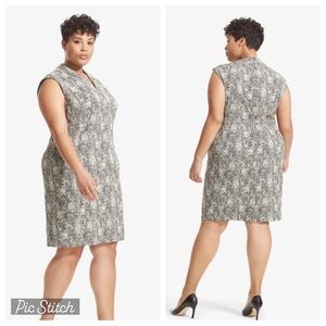 NWT MM Lafleur Aditi crackle shift v-neck dress